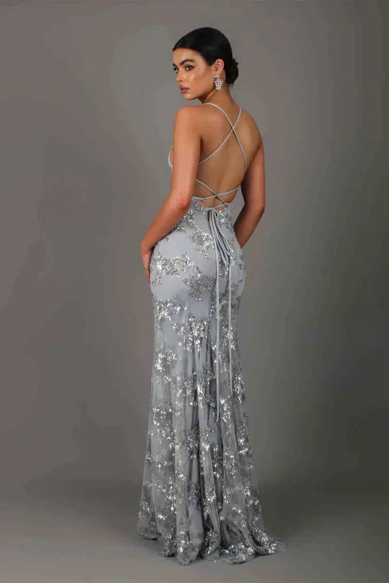 Nora | Women's Sophisticated Floor-Length Evening Dress with Sequin Detailing