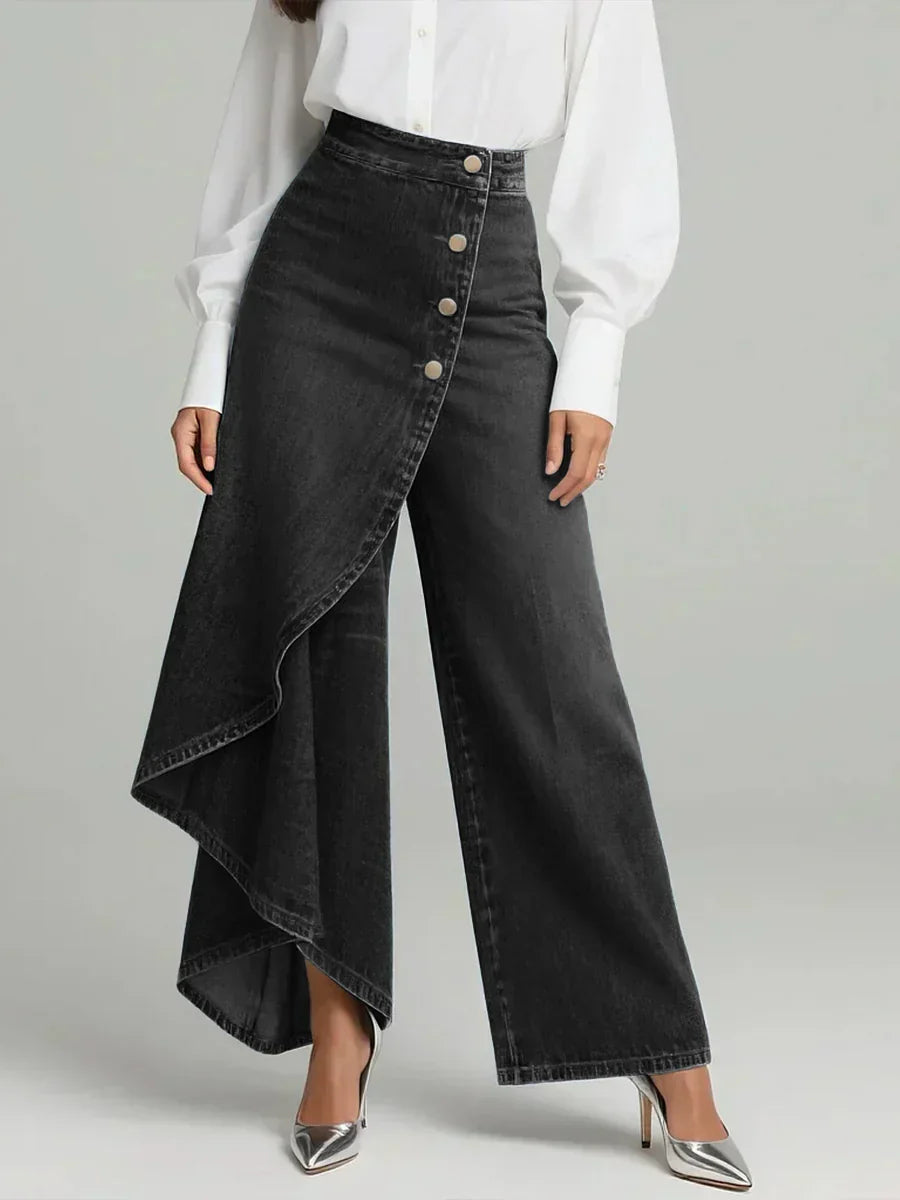 Zynera | High-Waisted Wide-Leg Jeans