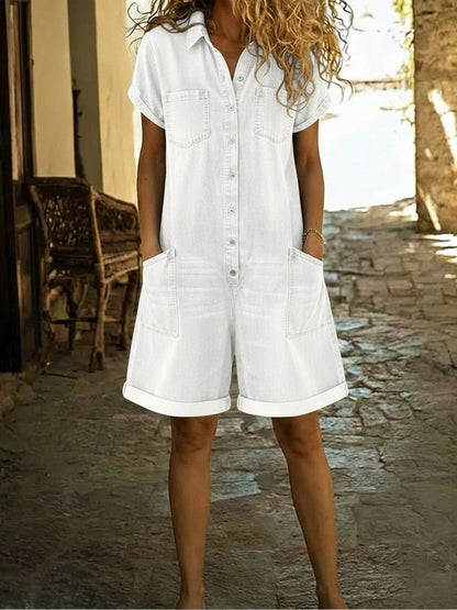 Relaxed Casual Women's Short Jumpsuit with Pockets
