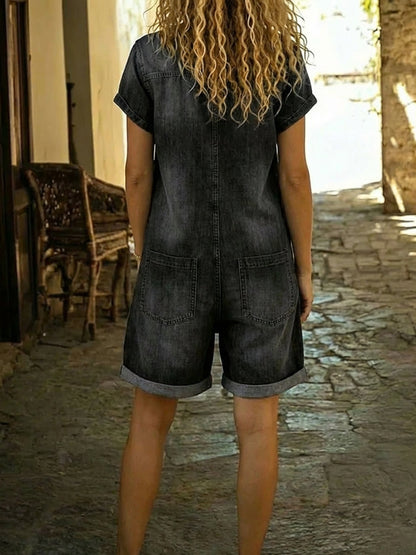 Relaxed Casual Women's Short Jumpsuit with Pockets