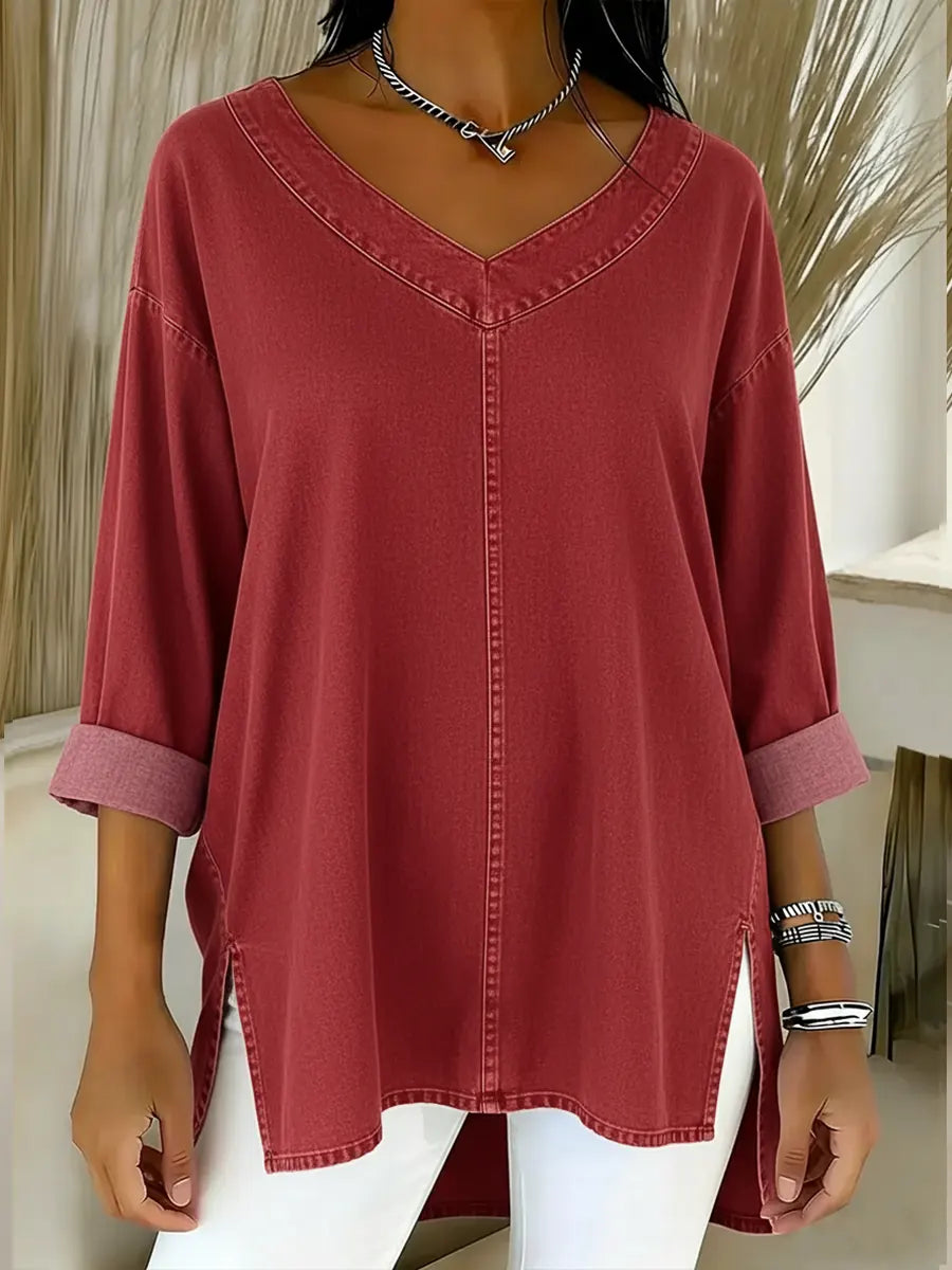 Jessica | Women's Relaxed Easygoing V-Neck T-Shirt