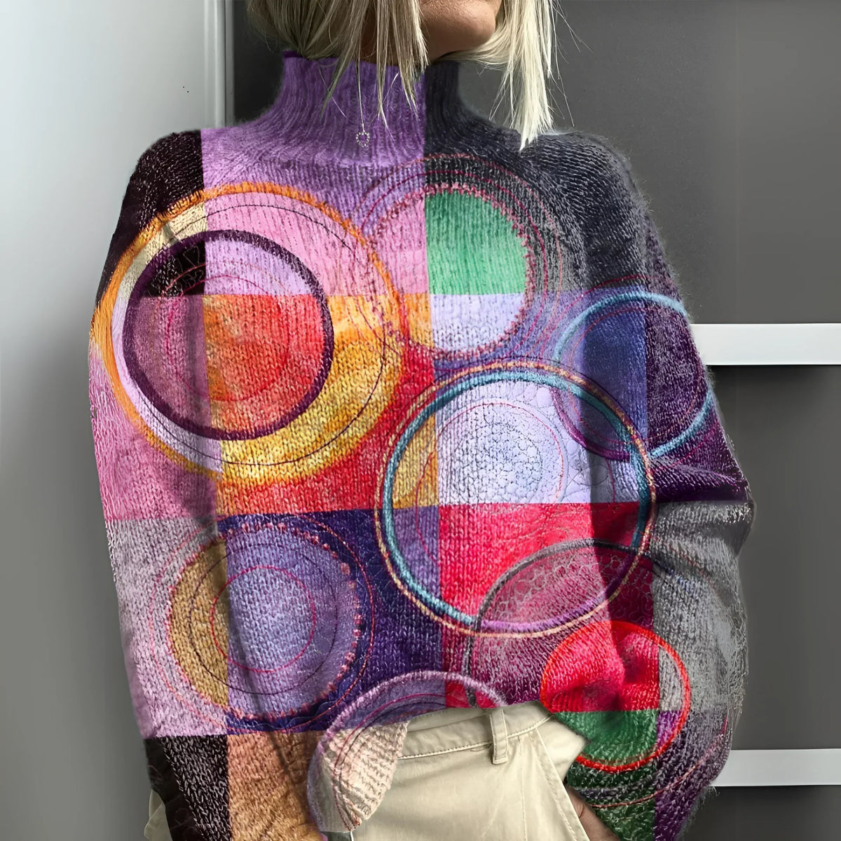 Jasmijn | Women's Colourblock Turtleneck Jumper