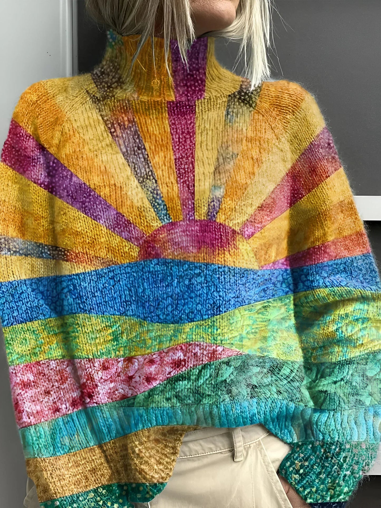 Noortje | Women's Cheerful Colourful Turtleneck Jumper