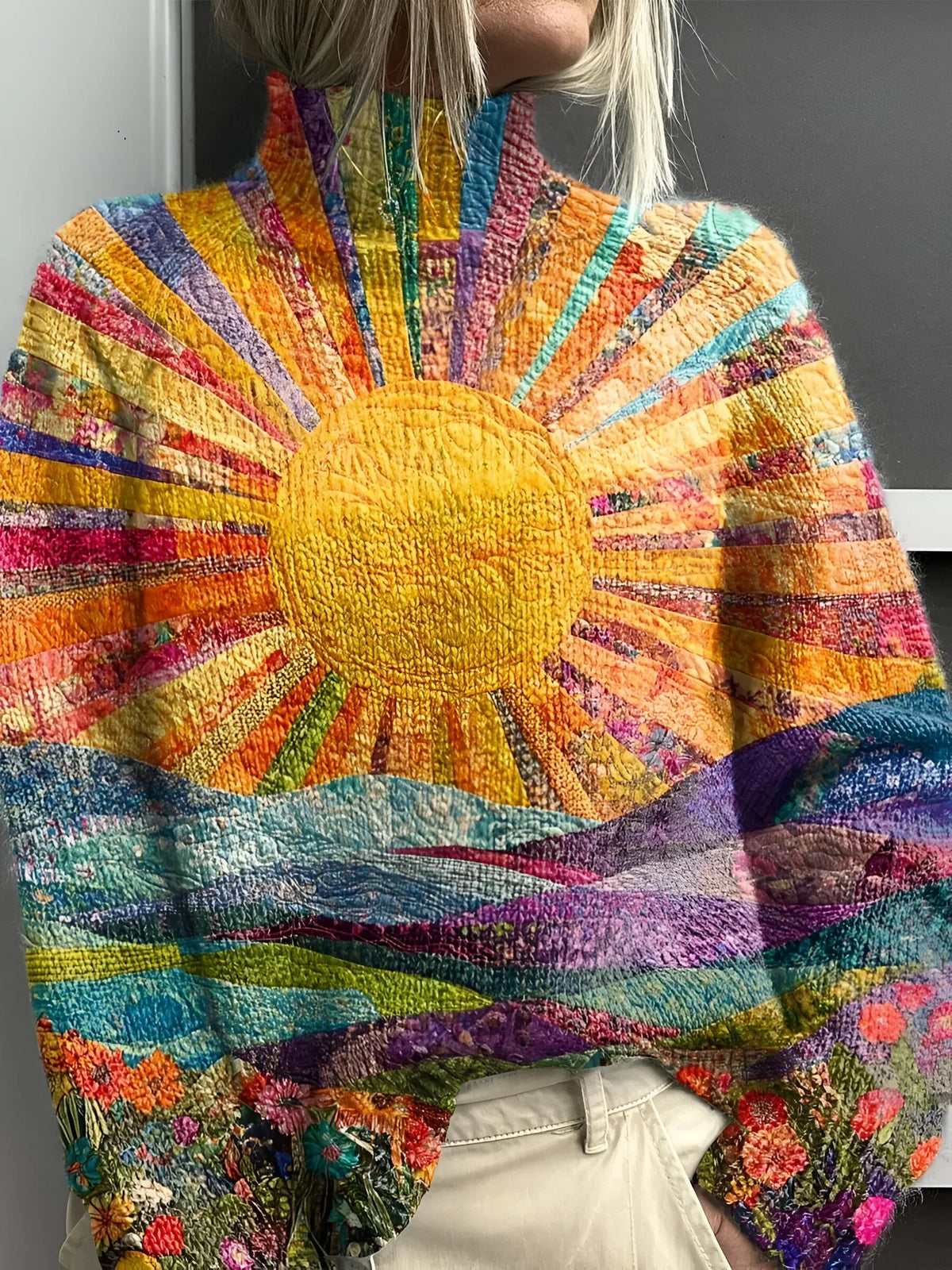 Simone | Women's Cheerful Colourful Turtleneck Jumper