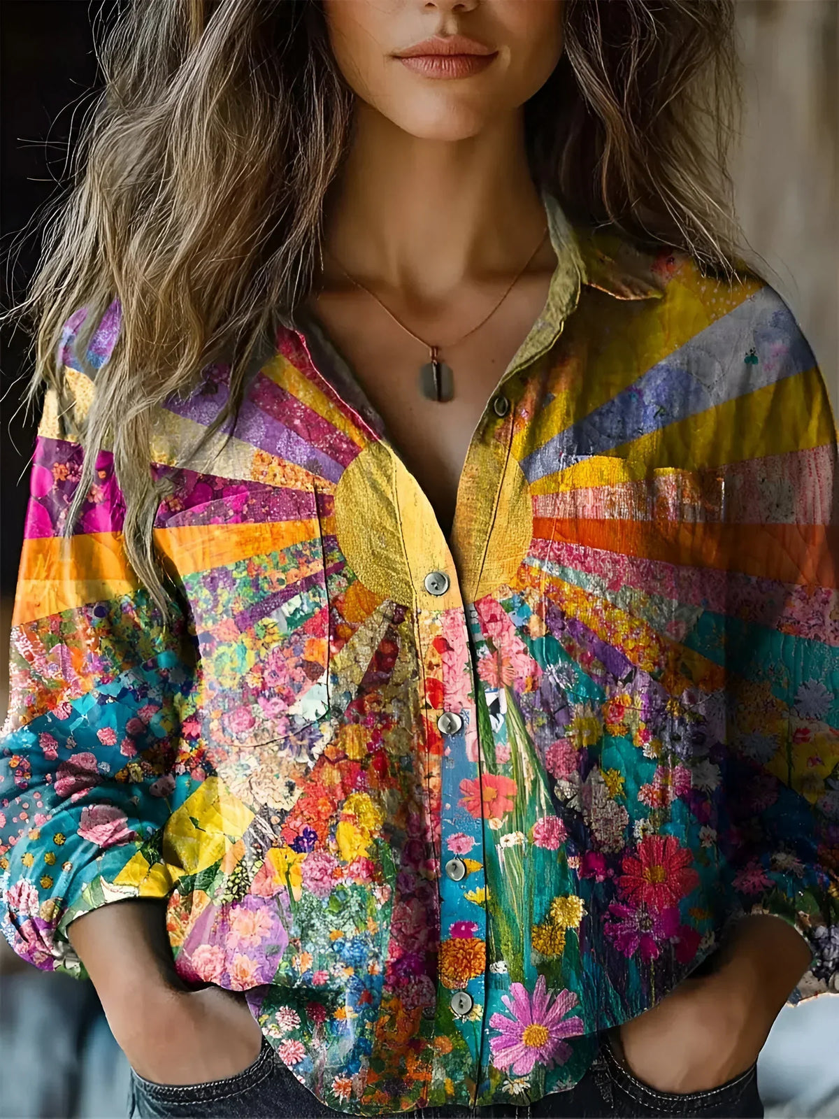 Tineke | Women's Relaxed Radiant Sunflower Blouse
