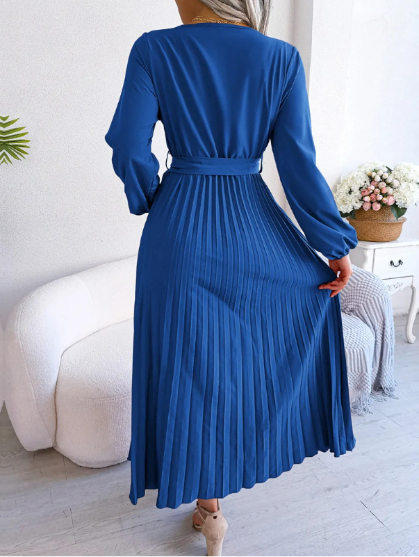 Naomi | Women's Pleated Midi Dress Festive