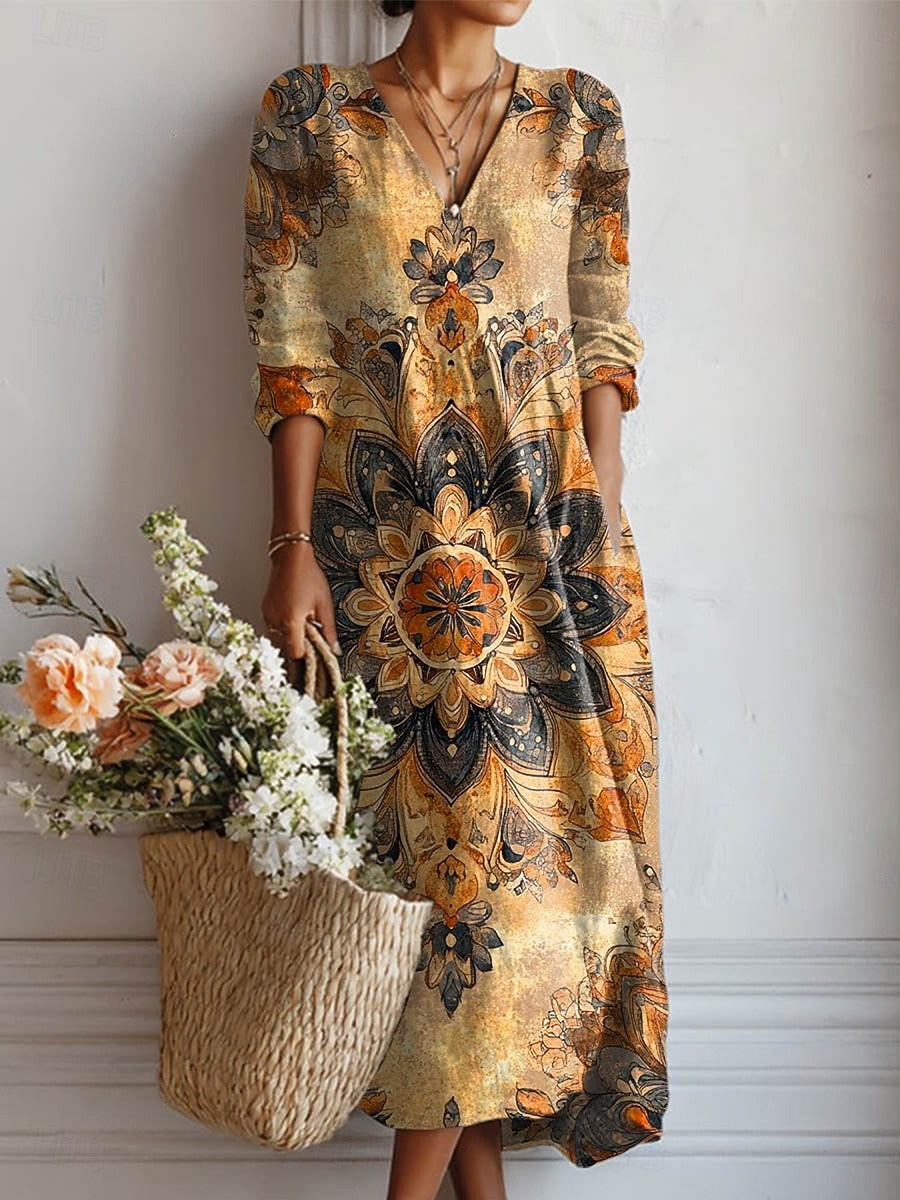 Dora | Women's Everyday Comfort Midi Dress with Pockets