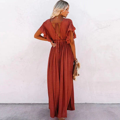 Julie | Women's Red Long Beach Maxi Dress