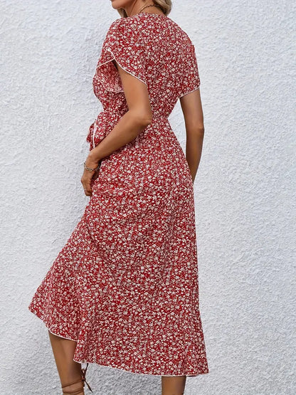 Marilou | Women's Spring Midi Dress with Ruffle Detail