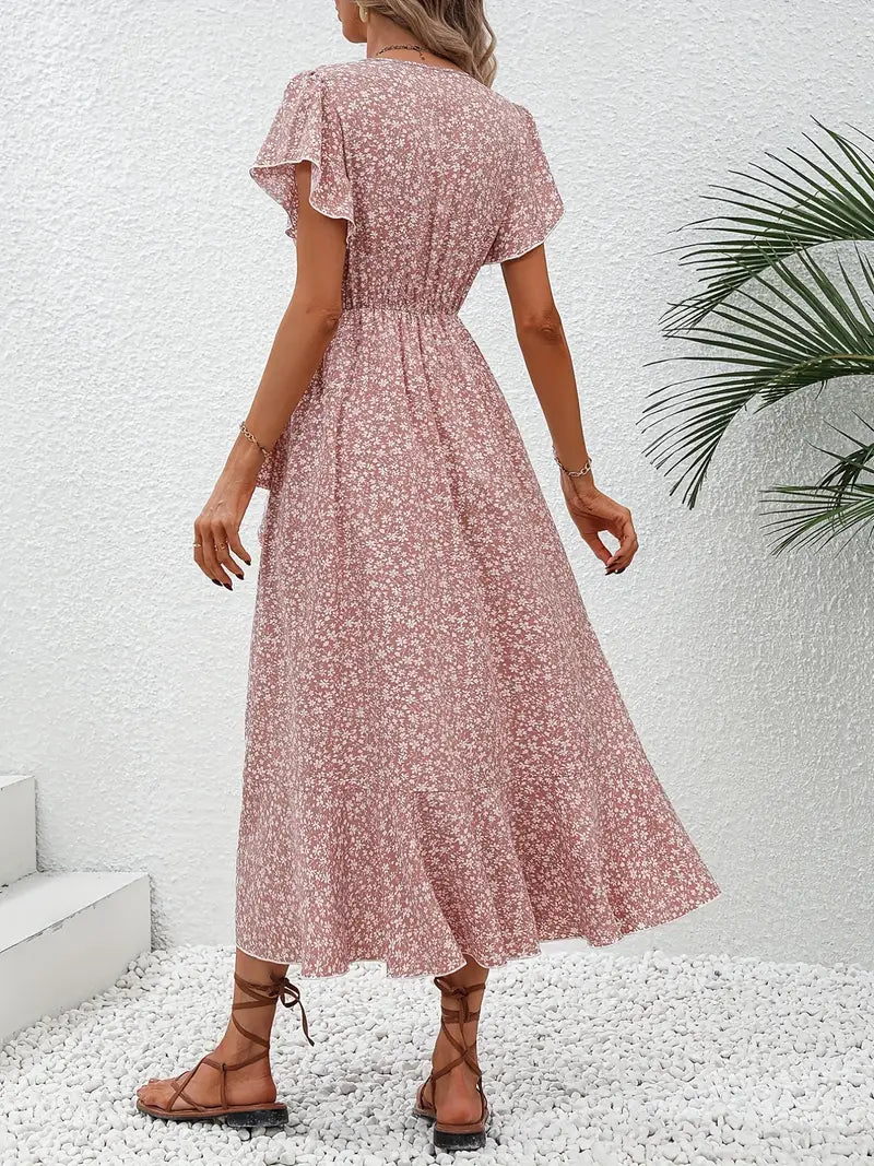 Marilou | Women's Spring Midi Dress with Ruffle Detail