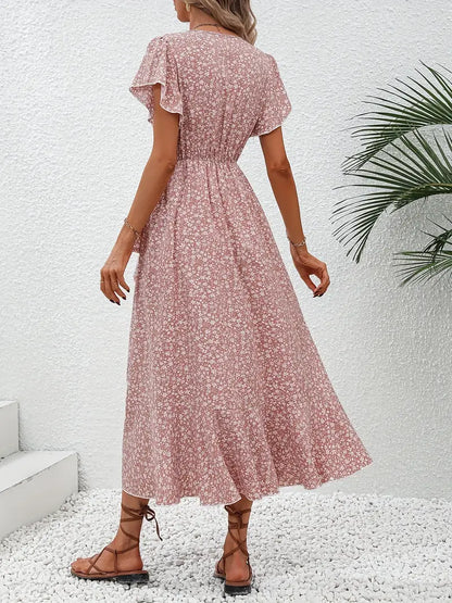 Marilou | Women's Spring Midi Dress with Ruffle Detail