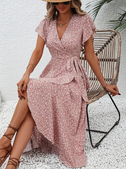 Marilou | Women's Spring Midi Dress with Ruffle Detail
