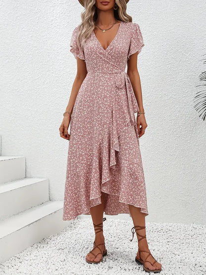 Marilou | Women's Spring Midi Dress with Ruffle Detail