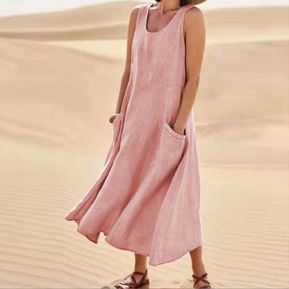Zafrina | Women's Elegant Midi Dress with Pockets