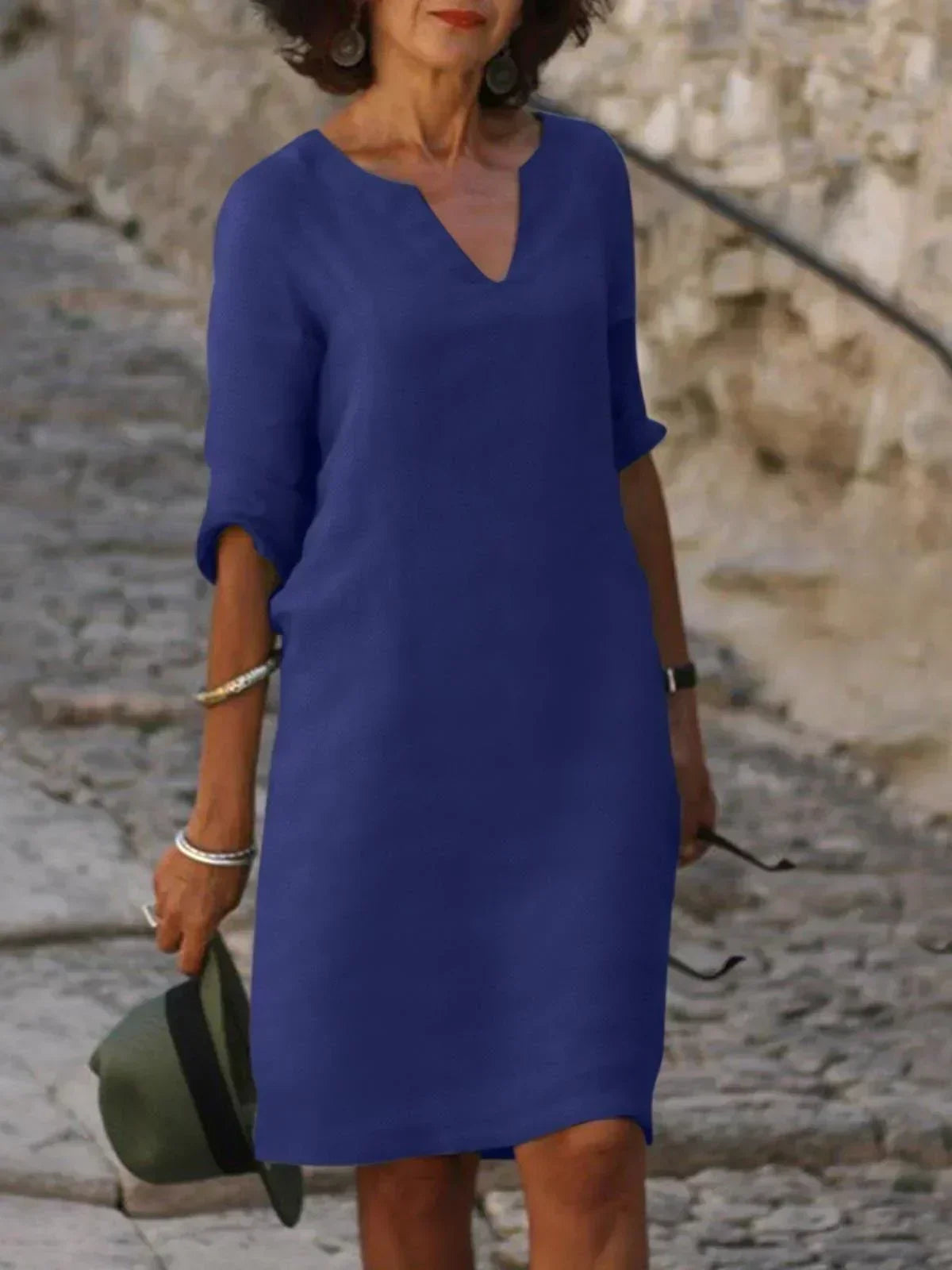 Josette | Women's Elegant Midi Dress with V-Neck