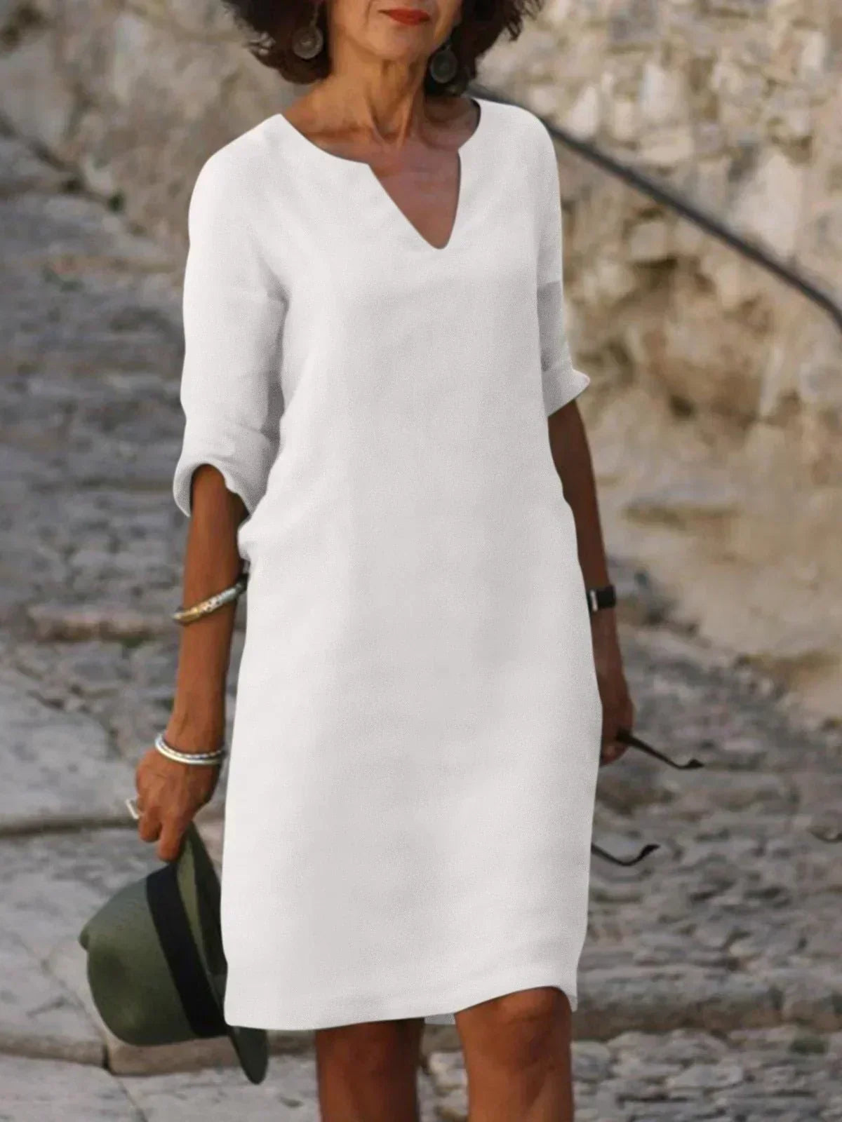 Josette | Women's Elegant Midi Dress with V-Neck