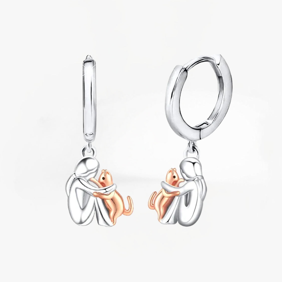 Lily Cat Icon Earrings with Round Closure