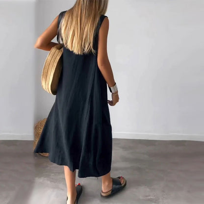 Noemi | Women's Casual Sleeveless Dress with Pockets