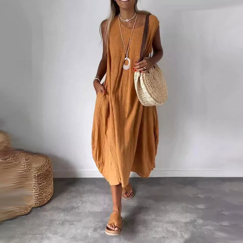 Noemi | Women's Casual Sleeveless Dress with Pockets