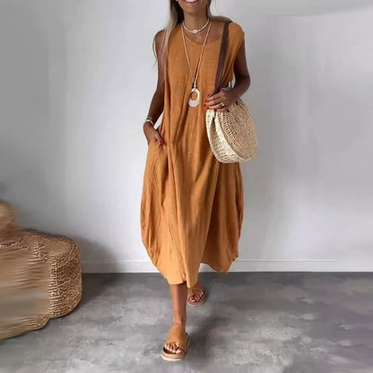 Noemi | Women's Casual Sleeveless Dress with Pockets