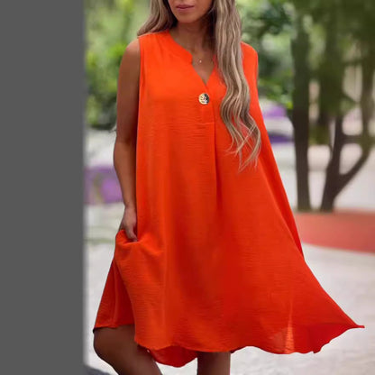 Elsie | Women's Sleeveless V-neck Midi Dress