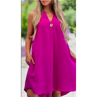 Elsie | Women's Sleeveless V-neck Midi Dress