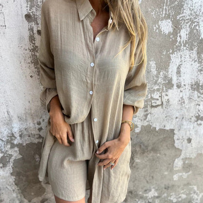 Lyrie | Women's Relaxed Polo Set with Long Sleeve