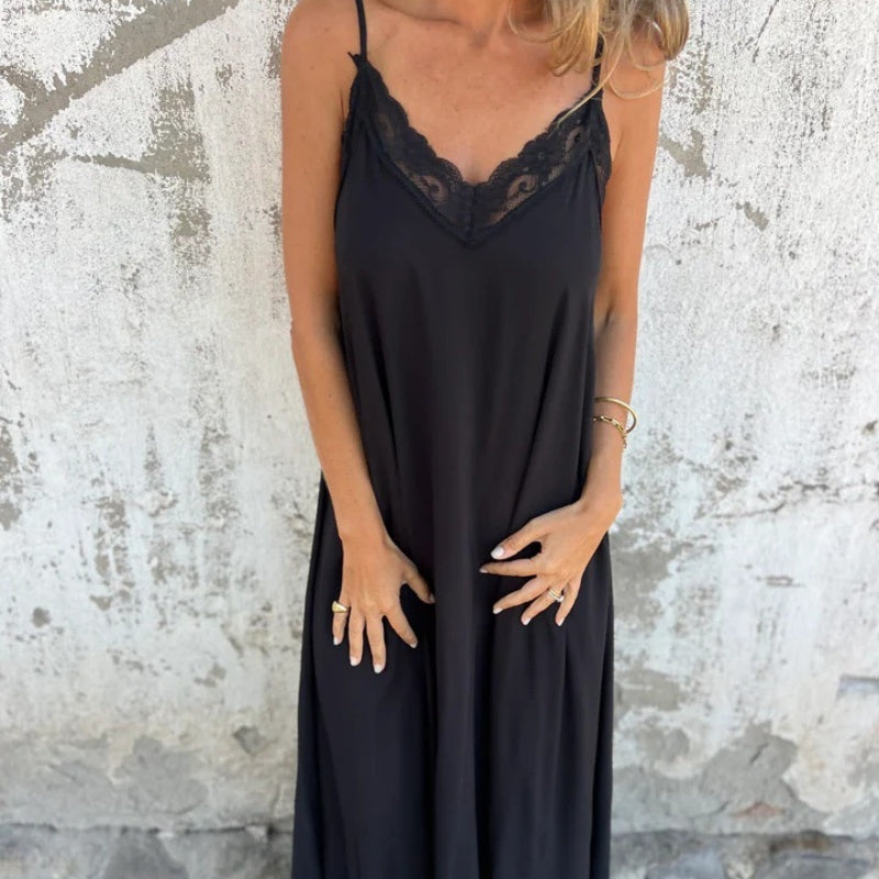 Ria | Women's Elegant V-Neck Maxi Dress