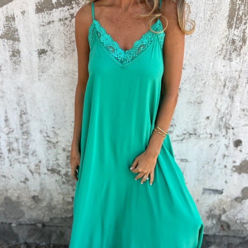 Ria | Women's Elegant V-Neck Maxi Dress