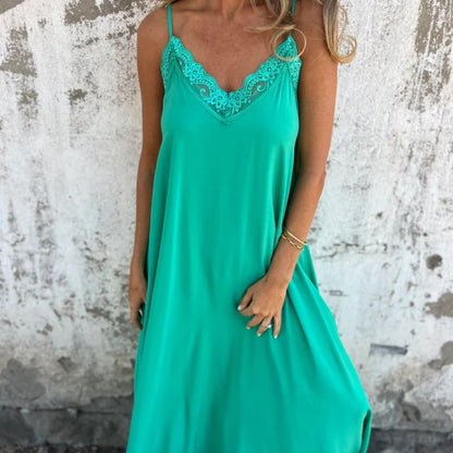 Ria | Women's Elegant V-Neck Maxi Dress