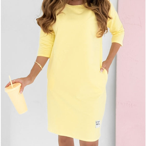 Mira | Women's Dress with 3/4 Sleeves and Pockets
