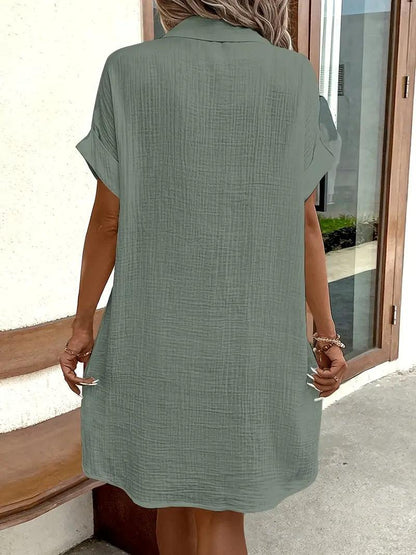 Sharon | Timeless V-Neck Blouse Dress