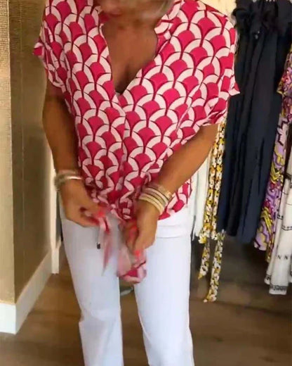 Bella | Women's Casual Top with Print and V-Neck