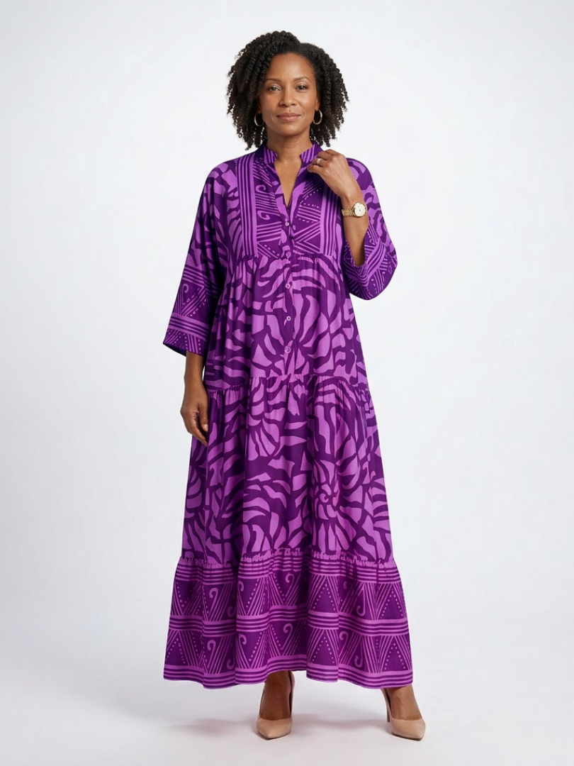 Marielle | Women's Relaxed Button Front Midi Dress