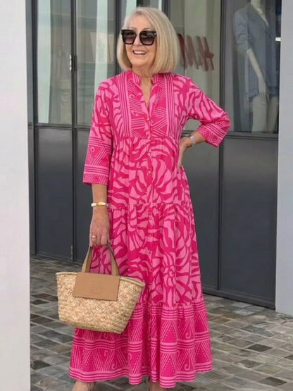 Marielle | Women's Relaxed Button Front Midi Dress