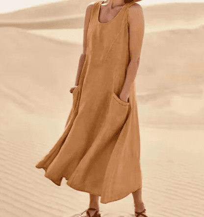Zafrina | Women's Elegant Midi Dress with Pockets