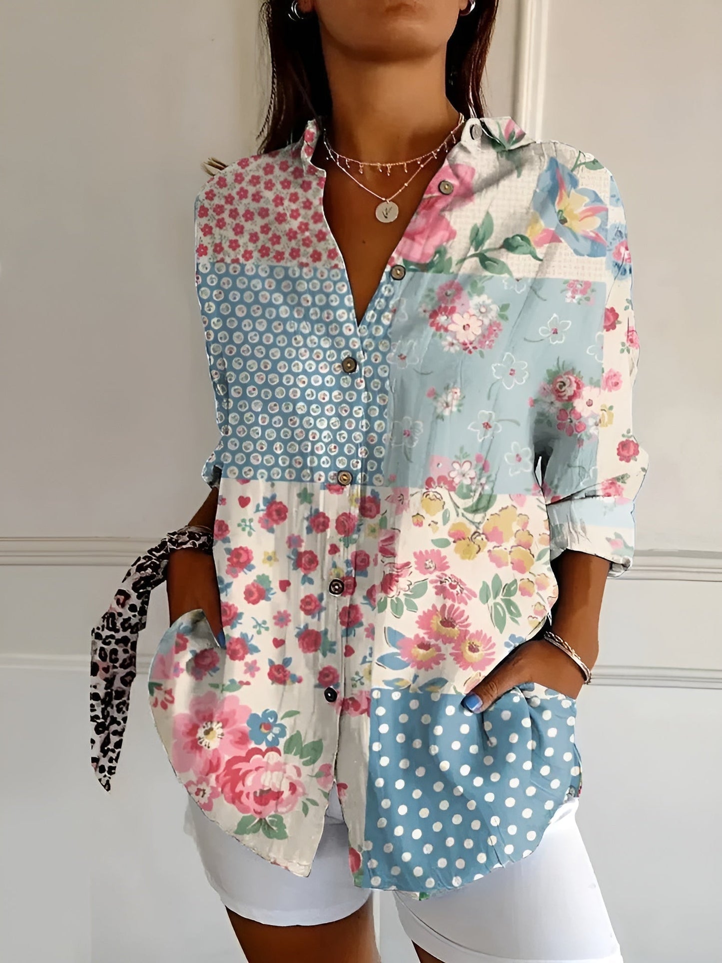 Avril | Women's Longline Chic Blouse with Whimsical Prints