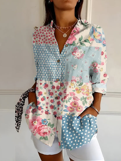 Avril | Women's Longline Chic Blouse with Whimsical Prints