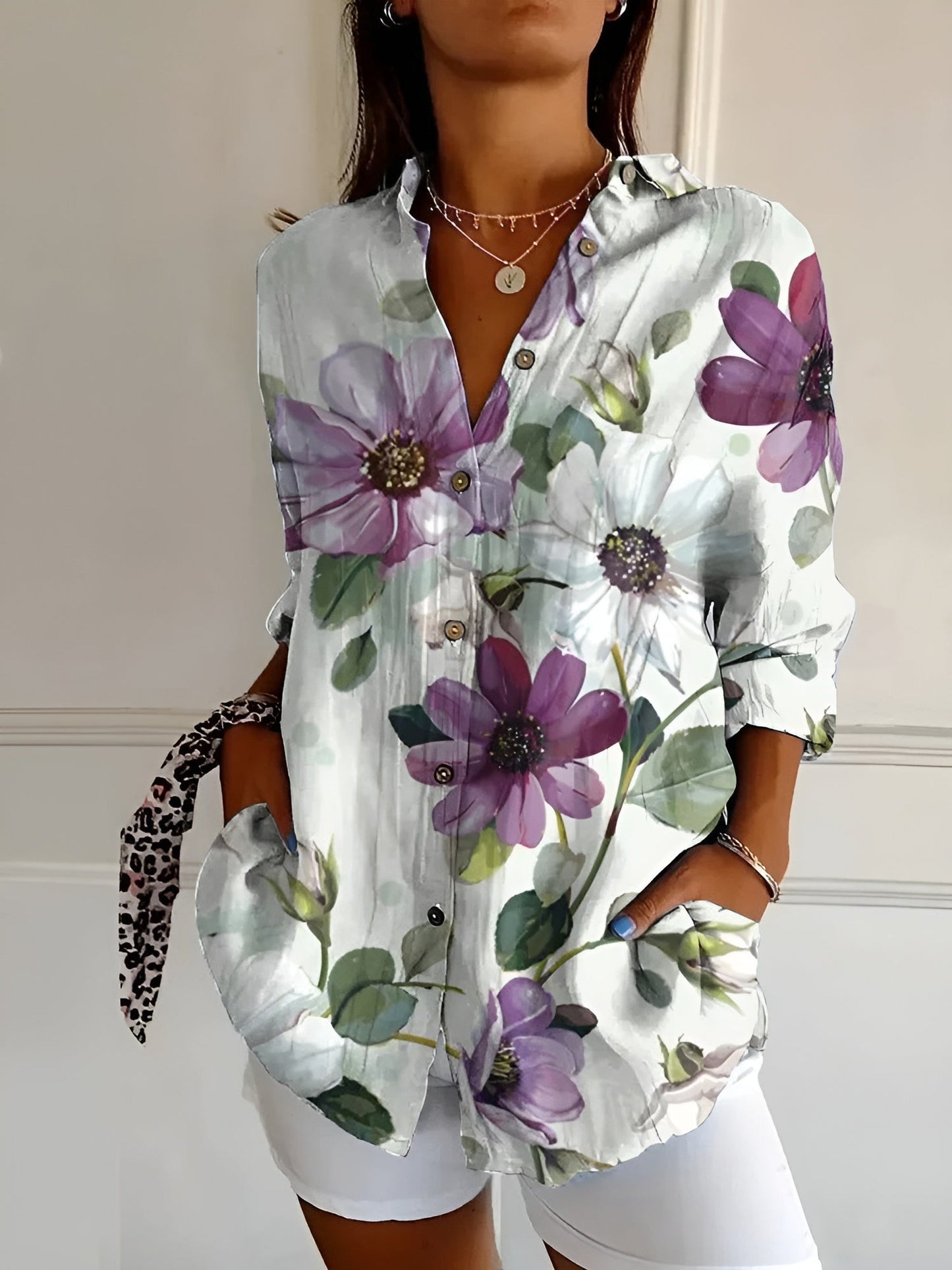 Avril | Women's Longline Chic Blouse with Whimsical Prints