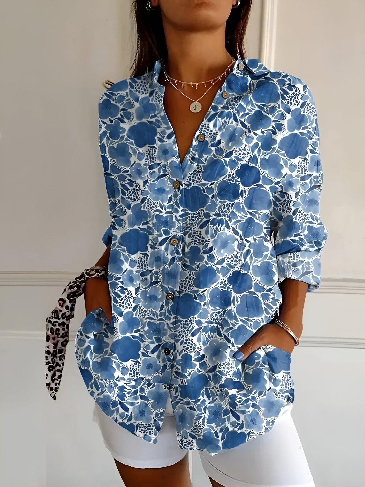 Avril | Women's Longline Chic Blouse with Whimsical Prints