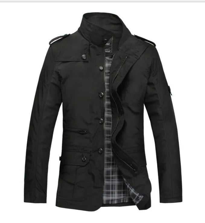 Men's Elegant Windproof Jacket with Long Sleeve