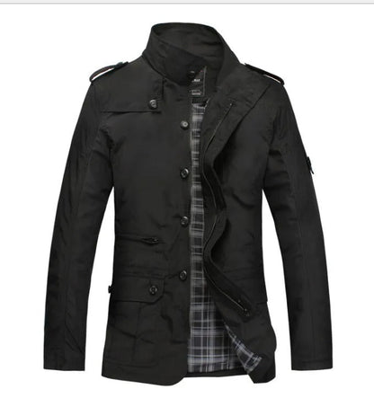 Men's Elegant Windproof Jacket with Long Sleeve