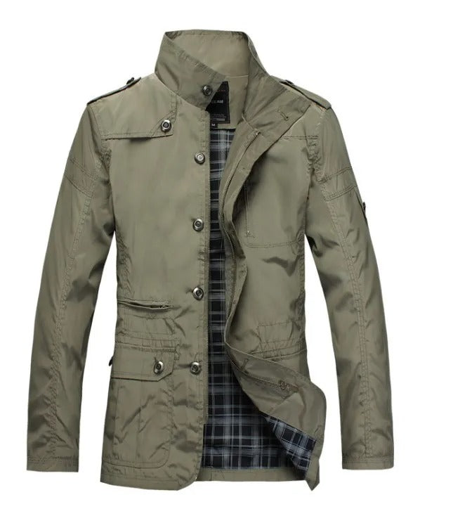 Men's Elegant Windproof Jacket with Long Sleeve