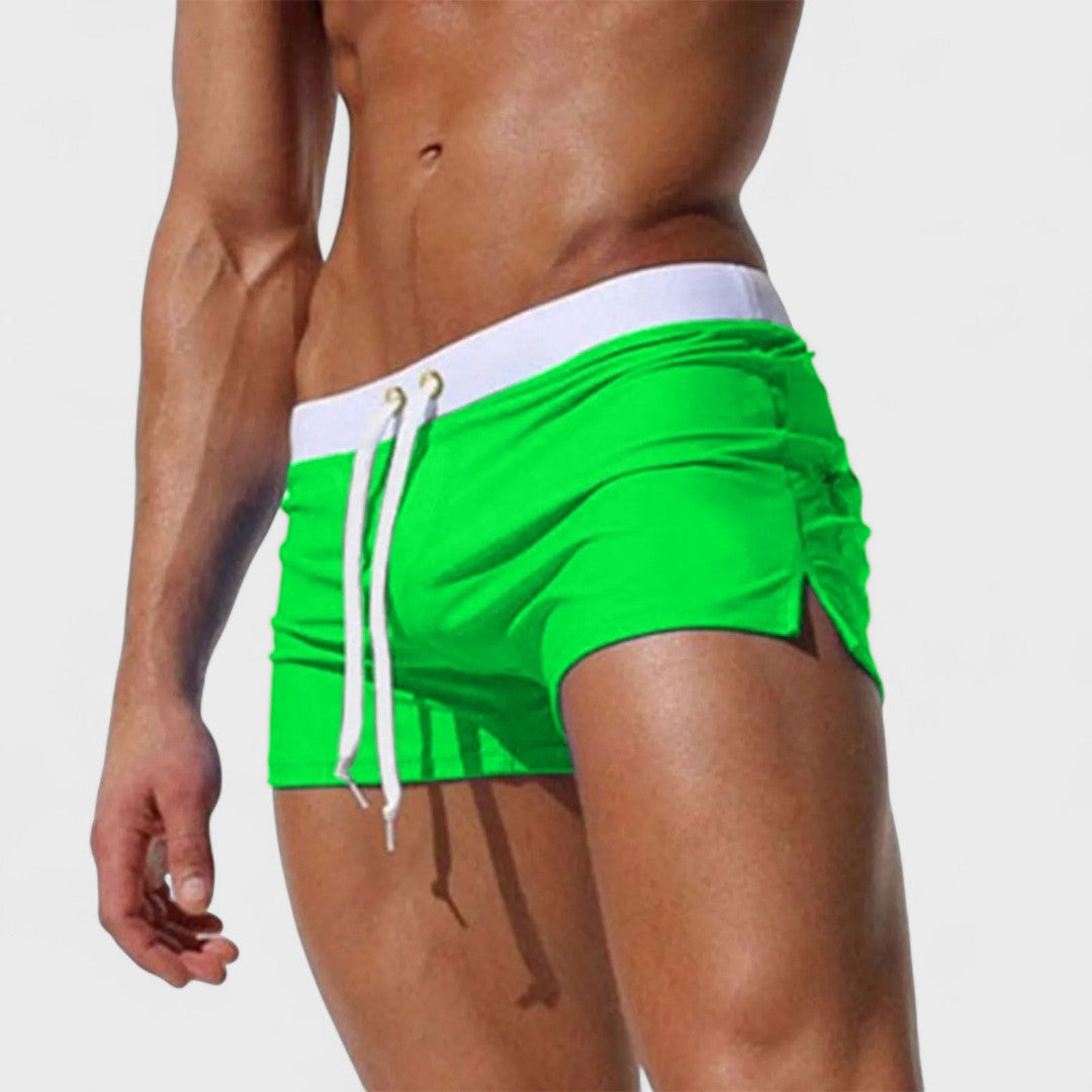 Cole | Men's Handcrafted Swim Trunks with Pockets and Drawstring