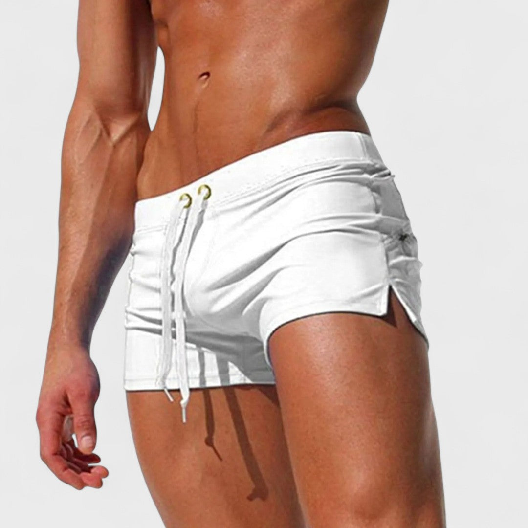 Cole | Men's Handcrafted Swim Trunks with Pockets and Drawstring
