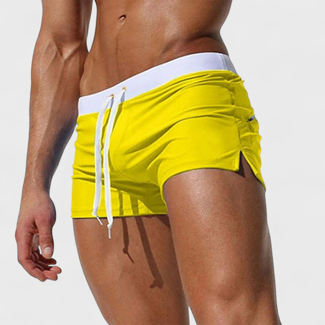 Cole | Men's Handcrafted Swim Trunks with Pockets and Drawstring