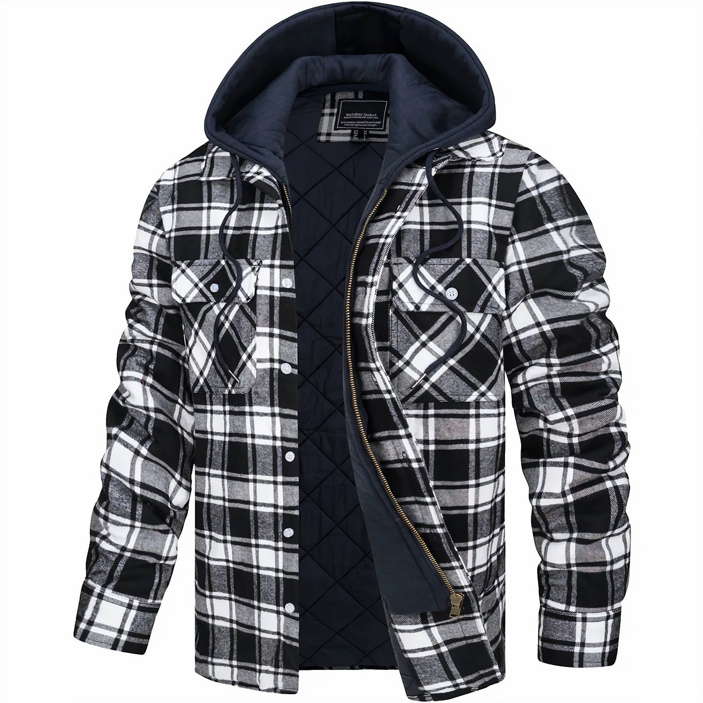 Giovanni | Zippered Check Jacket