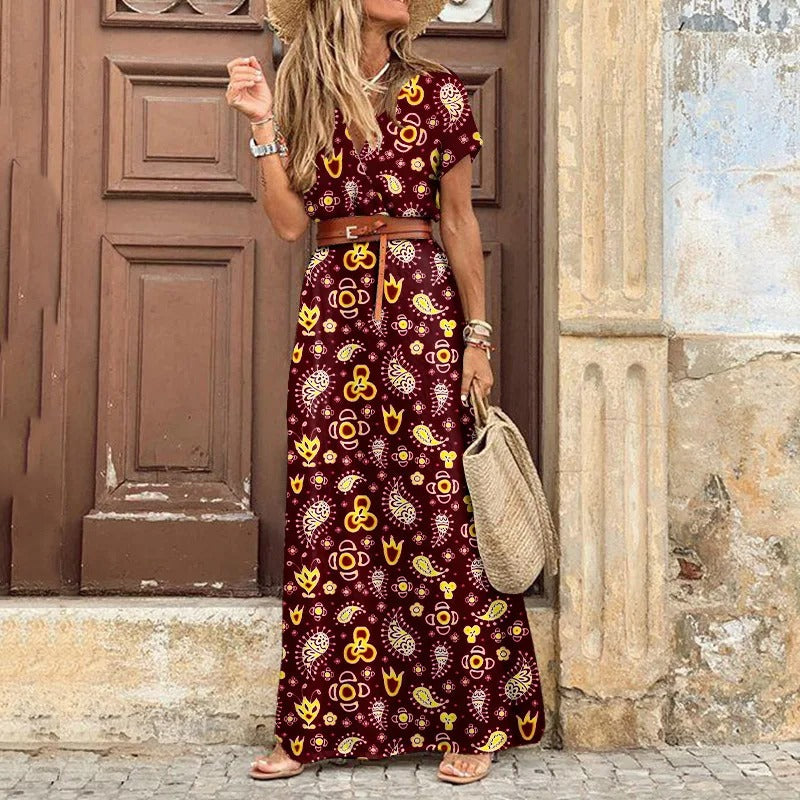 Marith | Women's Maxi Ibiza Dress, Including Belt