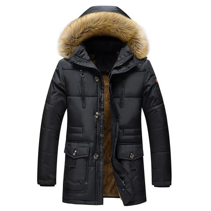 Men's Elegant Parkas Jacket with Long Sleeve
