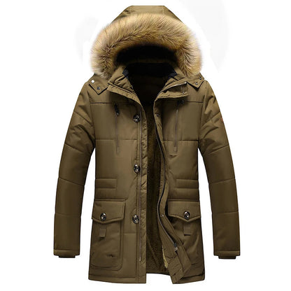 Men's Elegant Parkas Jacket with Long Sleeve